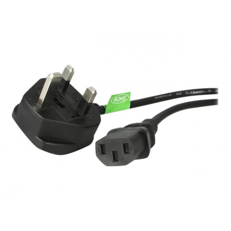 StarTech.com 10ft (3m) UK Computer Power Cable, 18AWG, BS 1363 to C13 Power Cord, 10A 250V, Black Replacement AC Power Cord, TV / Monitor Power Cable, BS 1363 to IEC 60320 C13 Kettle Lead - Power Supply Cable - Power cable - IEC 60320 C13 to BS 1363 (M) - 3 m - black - 1