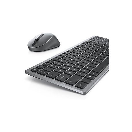 Dell Multi-Device Wireless Keyboard and Mouse Combo KM7120W - Keyboard and mouse set - wireless - 2.4 GHz, Bluetooth 5.0 - QWERTY - US International - titan grey - 0