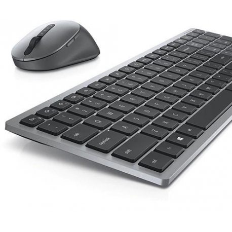 Dell Wireless Keyboard and Mouse KM7120W - Keyboard and mouse set - wireless - 2.4 GHz, Bluetooth 5.0 - QWERTY - Russian - titan grey - 2