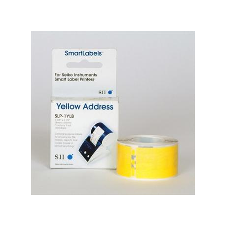 Seiko Instruments SLP-1YLB - Yellow - 28 x 89 mm 260 label(s) (2 roll(s) x 130) address labels - for Smart Label Printer 440, 440 Office Administration Pack, 450, 620, 650, 650SE - 1