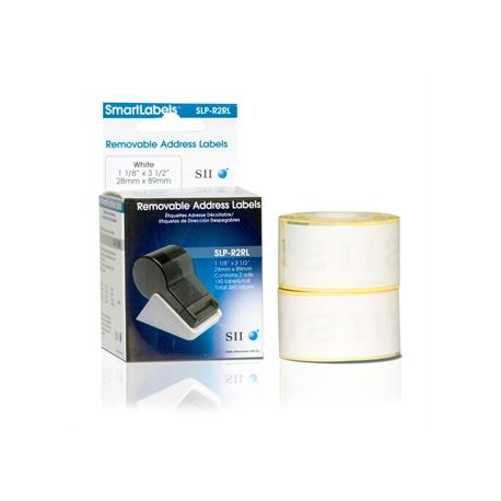 Seiko Instruments SLP-R2RL - Removable semi-adhesive - white - 28 x 89 mm 260 label(s) (2 roll(s) x 130) labels - for Smart Label Printer 410, 420, 430 - 1