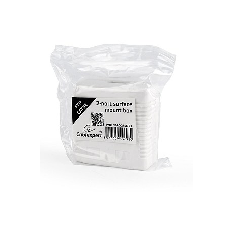 Cablexpert NCAC-2F5E-01 - Network surface mount box - CAT 5e - FTP - RJ-45 X 2 - white - 5