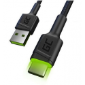 Green Cell GC Ray - USB cable - USB-C (M) green LED illumination to USB (M) - 1.2 m - black