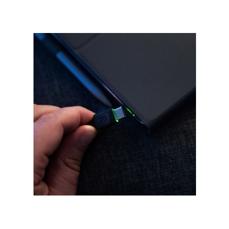 Green Cell GC Ray - USB cable - USB-C (M) green LED illumination to USB (M) - 1.2 m - black - 1