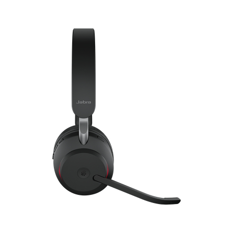 Jabra Evolve2 65 MS Stereo - Headset - on-ear - Bluetooth - wireless - USB-C - noise isolating - black - Certified for Microsoft Teams - 5