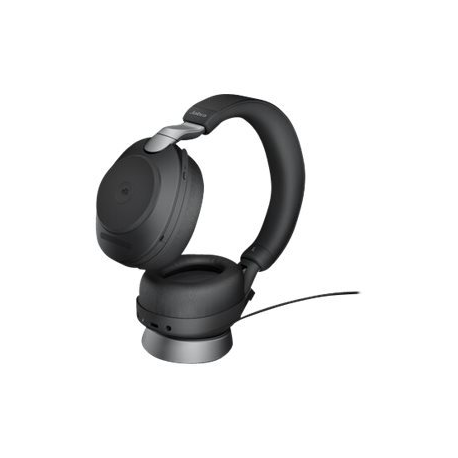 Jabra Evolve2 85 MS Stereo - Headset - full size - Bluetooth - wireless, wired - active noise cancelling - 3.5 mm jack - noise isolating - black - Certified for Microsoft Teams - 0