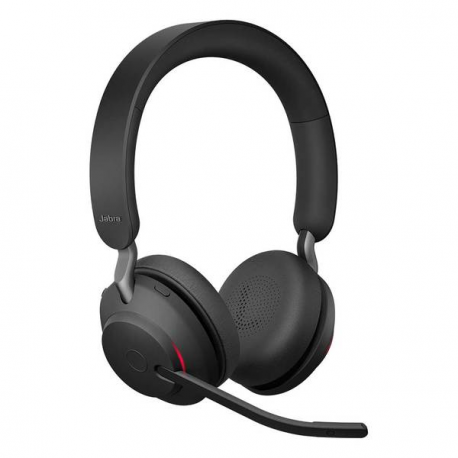 Jabra Evolve2 65 UC Stereo - Headset - on-ear - Bluetooth - wireless - USB-A - noise isolating - black - with charging stand - 3