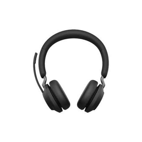 Jabra Evolve2 65 MS Stereo - Headset - on-ear - Bluetooth - wireless - USB-C - noise isolating - black - with charging stand - Certified for Microsoft Teams - 2