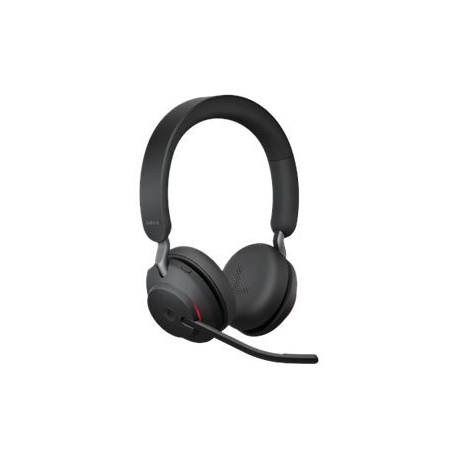 Jabra Evolve2 65 MS Stereo - Headset - on-ear - Bluetooth - wireless - USB-C - noise isolating - black - with charging stand - Certified for Microsoft Teams - 4