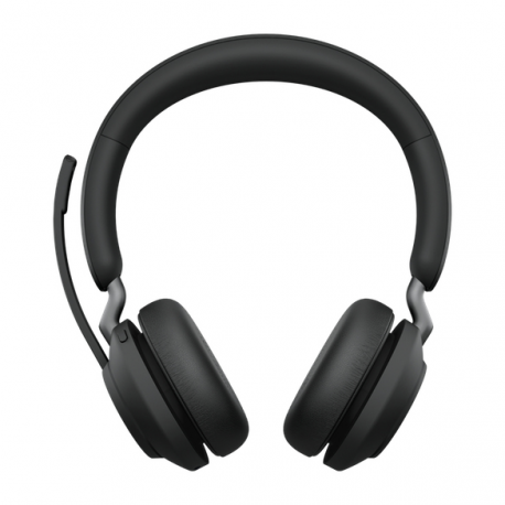 Jabra Evolve2 65 MS Stereo - Headset - on-ear - Bluetooth - wireless - USB-C - noise isolating - black - with charging stand - Certified for Microsoft Teams - 7