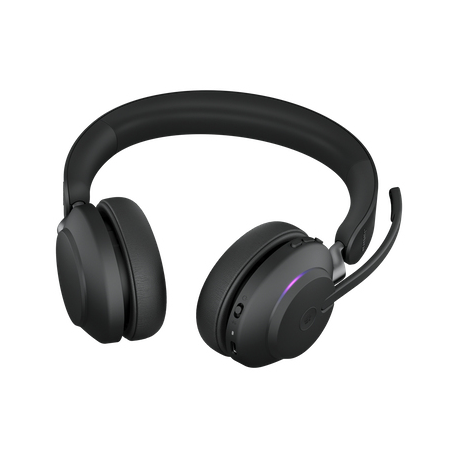 Jabra Evolve2 65 MS Stereo - Headset - on-ear - Bluetooth - wireless - USB-A - noise isolating - black - Certified for Microsoft Teams - 3