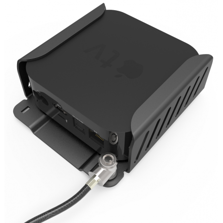 Compulocks Apple TV 6th  /  5th  /  4th Gen Security Mount - Mounting kit (security bracket, locking head assembly) - for mediabox - high-grade aluminium - jet black - mounting interface: 75 x 75 mm - for Apple TV 4K (1st generation, 2nd generation); TV HD - 26