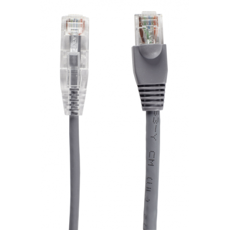 Black Box Slim-Net - Patch cable - RJ-45 (M) to RJ-45 (M) - 3 m - UTP - CAT 6 - booted, molded, stranded - grey - 2