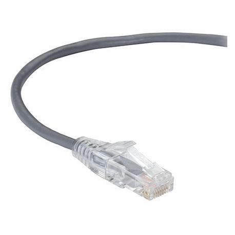 Black Box Slim-Net - Patch cable - RJ-45 (M) to RJ-45 (M) - 4.57 m - UTP - CAT 6 - booted, molded, stranded - grey - 0