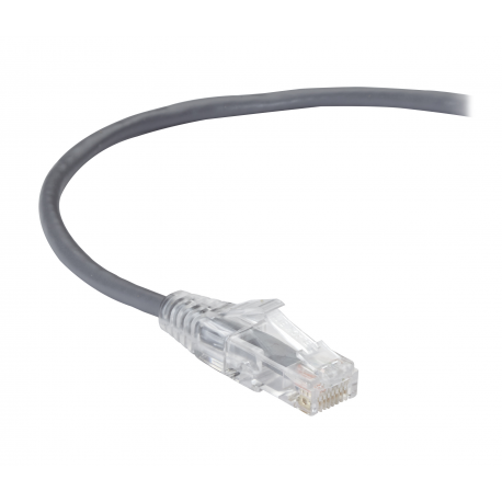 Black Box Slim-Net - Patch cable - RJ-45 (M) to RJ-45 (M) - 4.57 m - UTP - CAT 6 - booted, molded, stranded - grey - 2