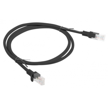 Lanberg - Patch cable - RJ-45 (M) to RJ-45 (M) - 1 m - UTP - CAT 5e - black, RAL 9004 - 2