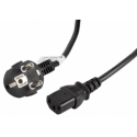 Lanberg - Power cable - CEE 7 / 7 (M) angled to IEC 60320 C13 - 10 A - 3 m - black