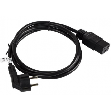 Lanberg - Power cable - CEE 7 / 7 (M) angled to IEC 60320 C19 - 16 A - 1.8 m - black - 1