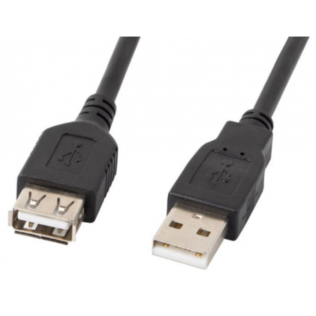 Lanberg - USB extension cable - USB (M) to USB (F) - USB 2.0 - 5 m - black - 0