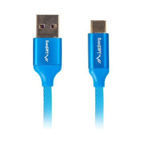 Lanberg Premium - USB cable - USB-C (M) to USB (M) - USB 2.0 - 1 m - blue - 0