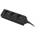 Lanberg - Power strip - input: CEE 7 / 7 - output connectors: 3 (CEE 7 / 5) - 1.5 m - black