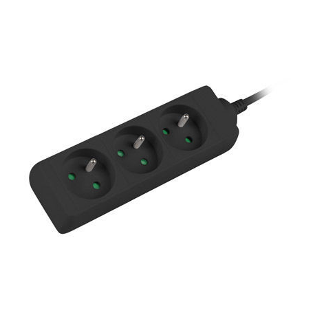 Lanberg - Power strip - input: CEE 7 / 7 - output connectors: 3 (CEE 7 / 5) - 1.5 m - black - 3