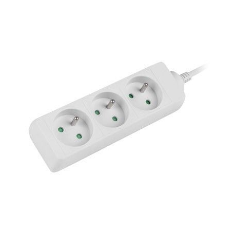 Lanberg PS0-03E-0300-W - Power strip - 2500 Watt - input: CEE 7 / 7 - output connectors: 3 (3 x CEE 7 / 5) - 3 m cord - white - 2