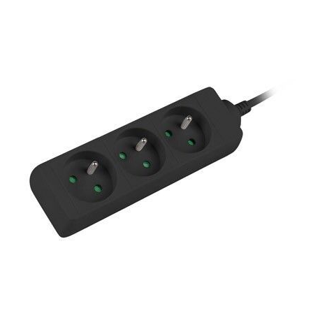 Lanberg - Power strip - input: CEE 7 / 7 - output connectors: 3 (CEE 7 / 5) - 3 m - black - 1