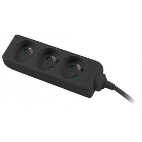 Lanberg - Power strip - input: CEE 7 / 7 - output connectors: 3 (CEE 7 / 5) - 3 m - black - 3