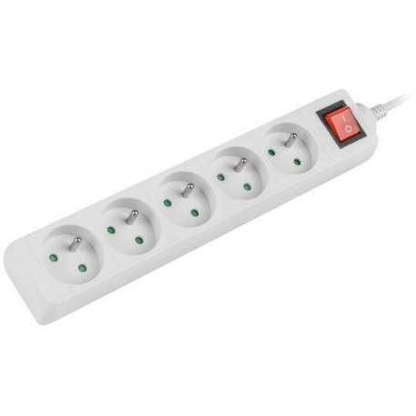Lanberg - Power strip - input: CEE 7 / 7 - output connectors: 5 (CEE 7 / 5) - 1.5 m - white - 0