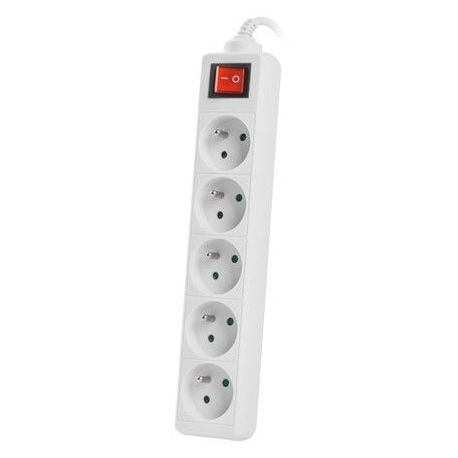 Lanberg - Power strip - input: CEE 7 / 7 - output connectors: 5 (CEE 7 / 5) - 1.5 m - white - 1