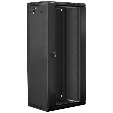 Lanberg - Rack cabinet - wall mountable - black, RAL 9004 - 27U - 19" - 2