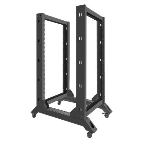Lanberg - Rack open frame - black - 22U - 19" - 5