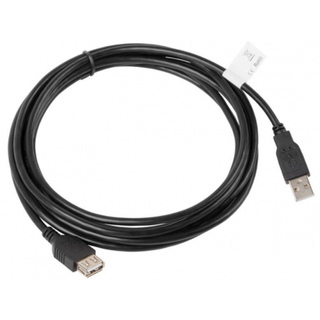 Lanberg - USB extension cable - USB (M) to USB (F) - USB 2.0 - 3 m - black - 1