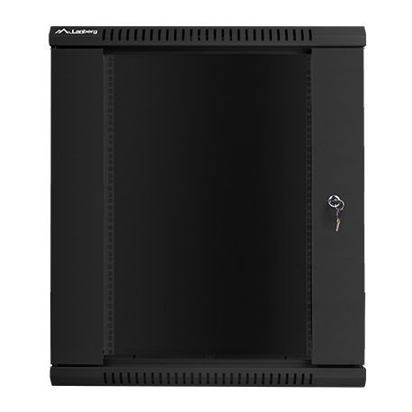Lanberg - Rack cabinet - wall mountable - black, RAL 9004 - 15U - 19" - 1
