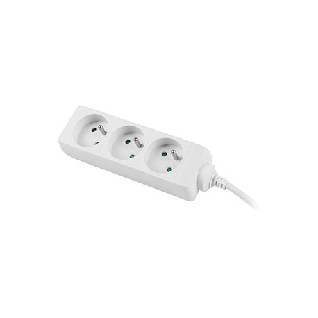 Lanberg - Power strip - 2500 Watt - input: CEE 7 / 7 - output connectors: 3 (CEE 7 / 5) - 1.5 m cord - white - 0