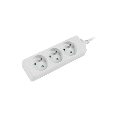 Lanberg - Power strip - 2500 Watt - input: CEE 7 / 7 - output connectors: 3 (CEE 7 / 5) - 1.5 m cord - white - 2