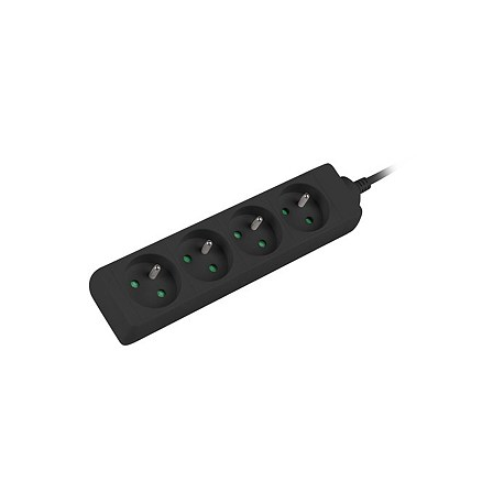 Lanberg - Power strip - input: CEE 7 / 7 - output connectors: 4 (CEE 7 / 5) - 1.5 m cord - black - 2