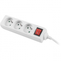Lanberg PS1-03E-0300-W - Power strip - 2500 Watt - input: CEE 7 / 7 - output connectors: 3 (3 x CEE 7 / 5) - 3 m - white