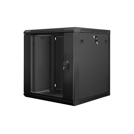 Lanberg - Rack cabinet - wall mountable - black, RAL 9004 - 12U - 19" - 1