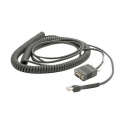 Zebra - Serial cable - DB-9, DC jack to RJ-45 (10 pin) (M) - 6.1 m - coiled - for Symbol DS4308, DS7708, DS9808, DS9908, LS2208; Zebra DS4608, DS7708, DS9808, DS9908