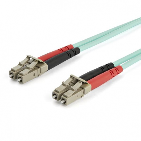 StarTech.com 7m OM3 LC to LC Multimode Duplex Fiber Optic Patch Cable - Aqua - 50 / 125 - LSZH Fiber Optic Cable - 10Gb (A50FBLCLC7) - Patch cable - LC multi-mode (M) to LC multi-mode (M) - 7 m - fibre optic - duplex - 50 / 125 micron - OM3 - halogen-free - aqua - 2