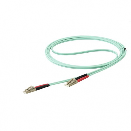 StarTech.com 15 m OM4 LC to LC Multimode Duplex Fiber Optic Patch Cable- Aqua - 50 / 125 - Fiber Optic Cable - 40 / 100Gb - LSZH (450FBLCLC15) - Patch cable - LC multi-mode (M) to LC multi-mode (M) - 15 m - fibre optic - duplex - 50 / 125 micron - OM4 - aqua - 1
