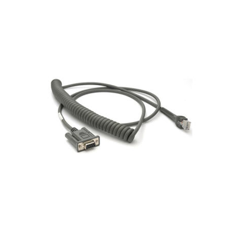Zebra - Serial cable - power to DB-9 (F) - 2.74 m - coiled - for Symbol DS7708, DS9908; Digital Scanner DS9308; Zebra DS4608, DS8108, DS8178, DS9908 - 1