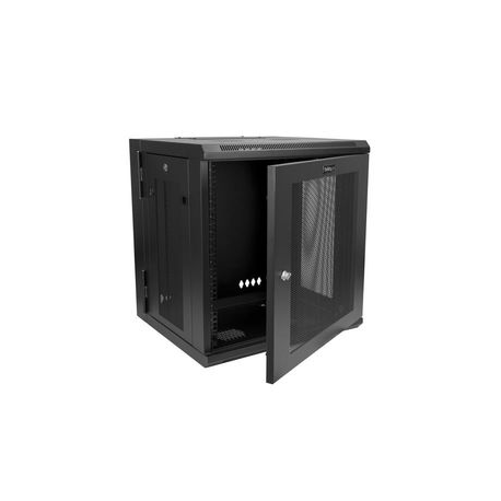 StarTech.com 12U 19" Wall Mount Network Cabinet, 20" Deep 4 Post Hinged Locking IT Computer Equipment Enclosure with Shelf, Flexible Vented Switch Depth Data Rack Cisco 3850, 2960 Series - 12U Vented Cabinet (RK1224WALHM) - Rack enclosure cabinet - wall mountable - black - 12U - 2