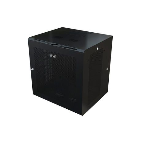 StarTech.com 12U 19" Wall Mount Network Cabinet, 20" Deep 4 Post Hinged Locking IT Computer Equipment Enclosure with Shelf, Flexible Vented Switch Depth Data Rack Cisco 3850, 2960 Series - 12U Vented Cabinet (RK1224WALHM) - Rack enclosure cabinet - wall mountable - black - 12U - 10