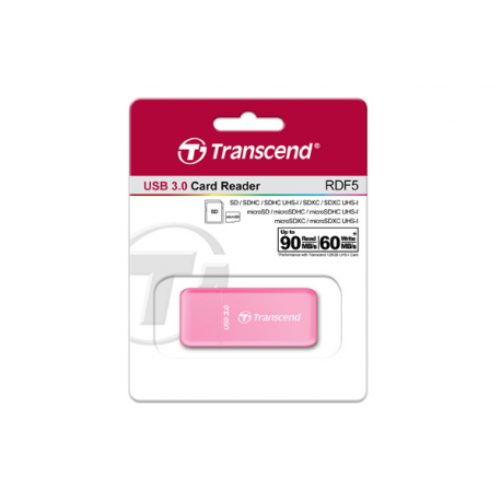 Transcend RDF5 - Card reader (microSD, SDHC, microSDHC, SDXC, microSDXC, SDHC UHS-I, SDXC UHS-I, microSDHC UHS-I, microSDXC UHS-I) - USB 3.0 - 2