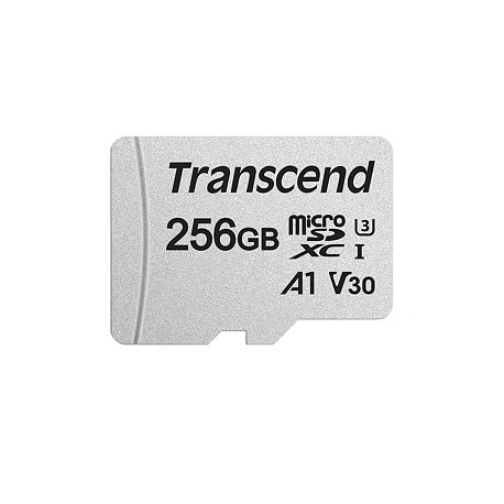 Transcend 300S - Flash memory card (adapter included) - 256 GB - A1 / Video Class V30 / UHS-I U3 / Class10 - microSDXC - 3