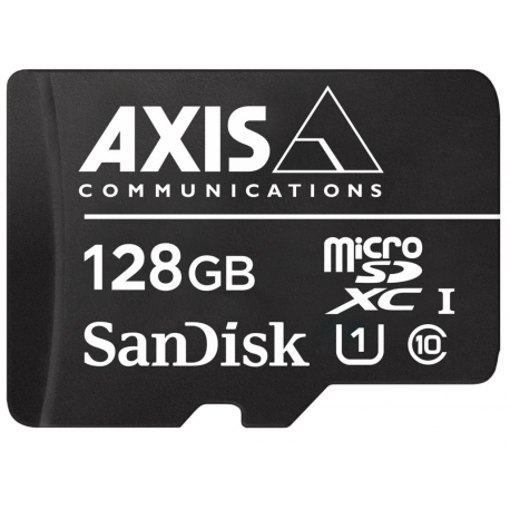 AXIS Surveillance - Flash memory card (microSDXC to SD adapter included) - 128 GB - UHS-I U1 / Class10 - microSDXC - black - for AXIS F101, P1455, P3255, P3925, Q6100, Q6315, Q8752, V5938 50; Q60 Series; V59 Series - 0