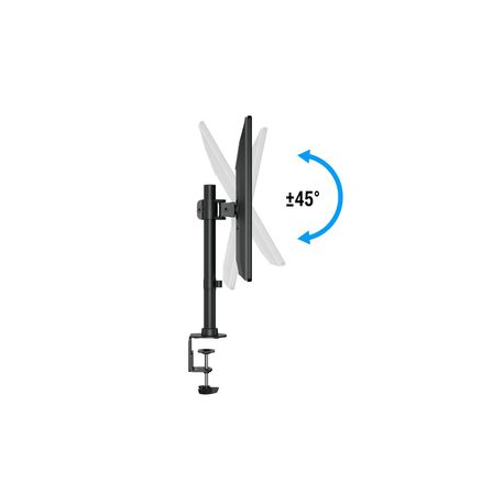 Multibrackets M Deskmount Basic Single - Mounting kit (desk mount) - for LCD display - steel, high-grade aluminium - black - screen size: 15"-27" - clamp mountable - 17